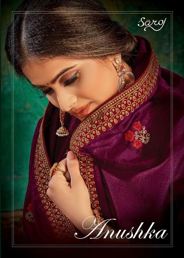 Saroj Sarees Anushka Designer Vichitra Silk With Embroidery ...
