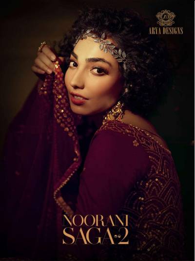 Arya Designs Noorani Saga Vol 2 Soft Net With Embroidery Wor...