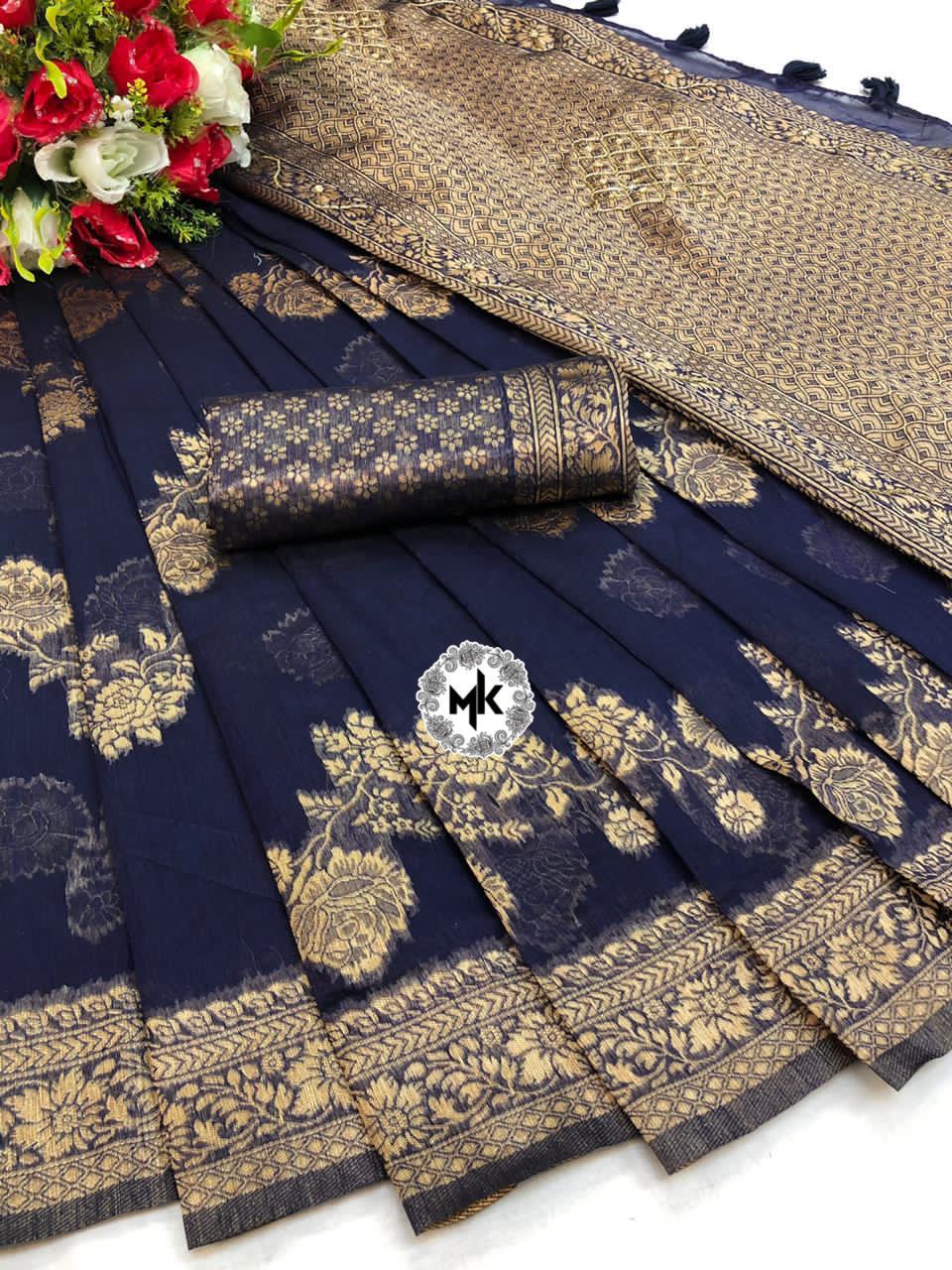 Latest Designer Non Catalog Banarasi Silk With Jacquard Blou...