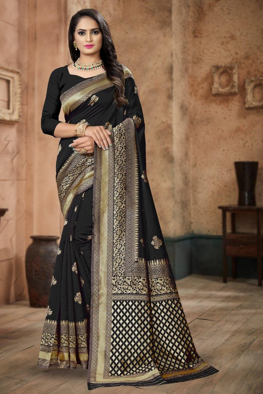 Af 2009 Banarasi Weaving Soft Silk Saree With  Rich Heavy Bo...