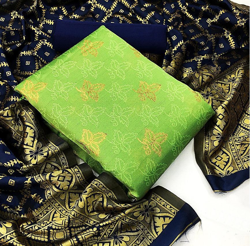 Latest Non Catalog Banarasi Silk With Jacquard Weaving Dress...