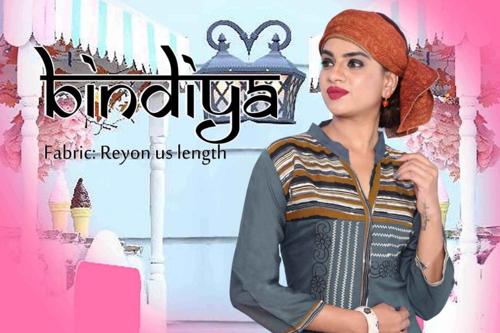 Bindiya Rayon With Work Regular Wear Kurtis Collection At Wh...