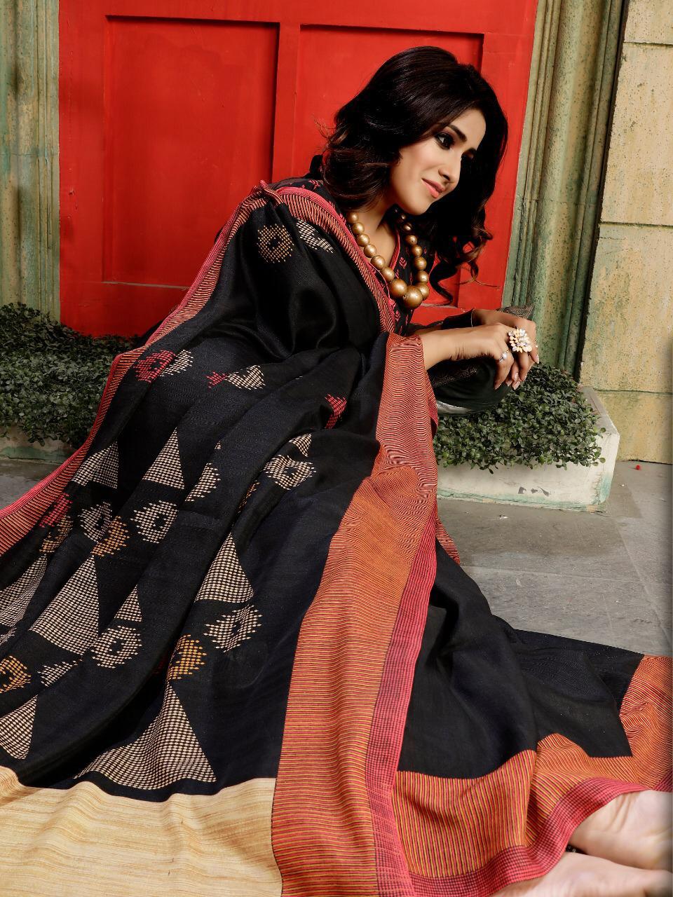 Soft Model Designer Printed Silk Sarees Collection At Wholes...