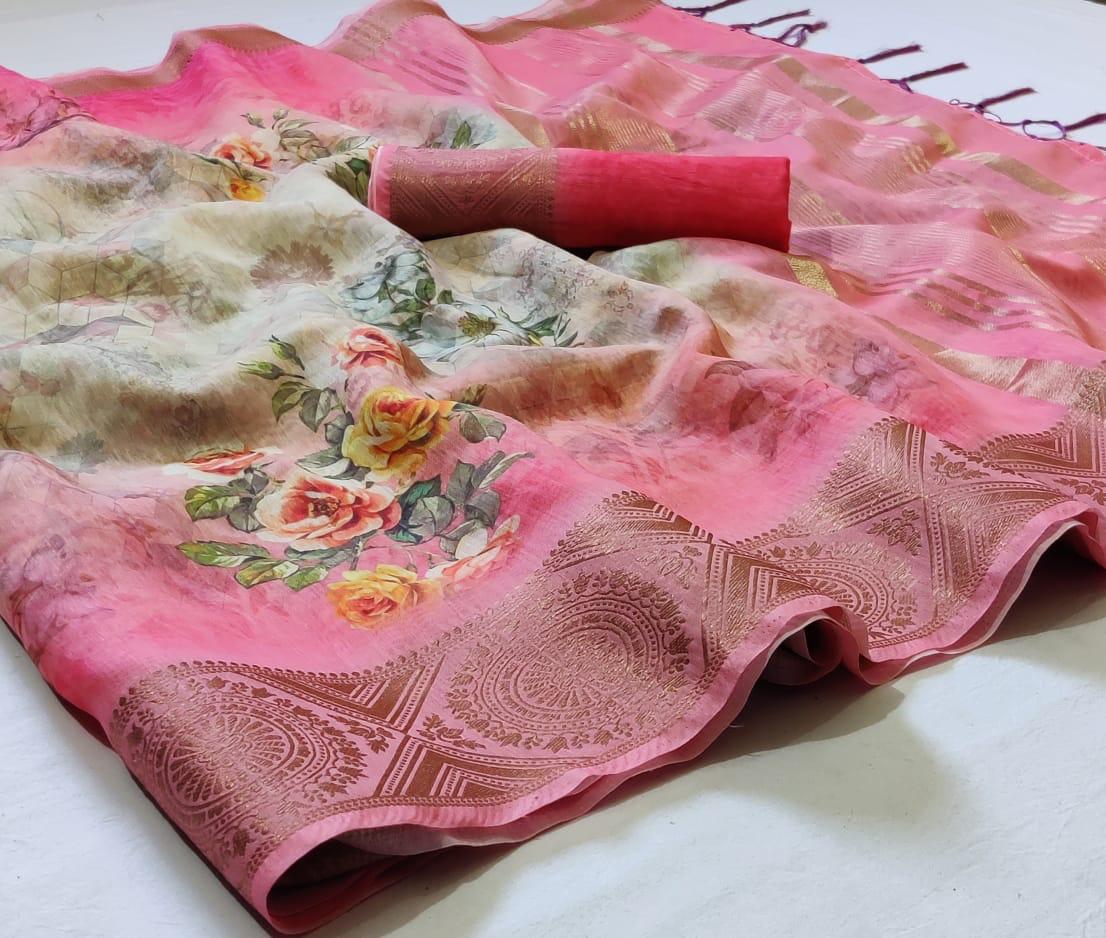 Supriya Digital Printed Soft Silk With Weaving Border Sarees...