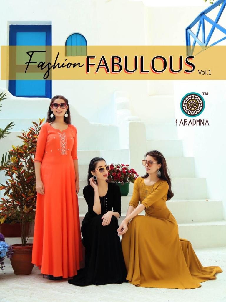Aradhna Fashion Fabulous Vol 1 Heavy Rayon With Embroidery W...
