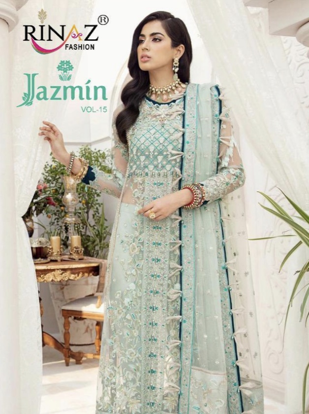 Rinaz Jazmin Vol 15 Net Embroidery Pakistani Salwar Kameez A...