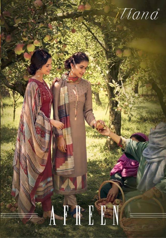 Sahiba Itrana Afreen Digital Printed Cotton Satin With Embro...