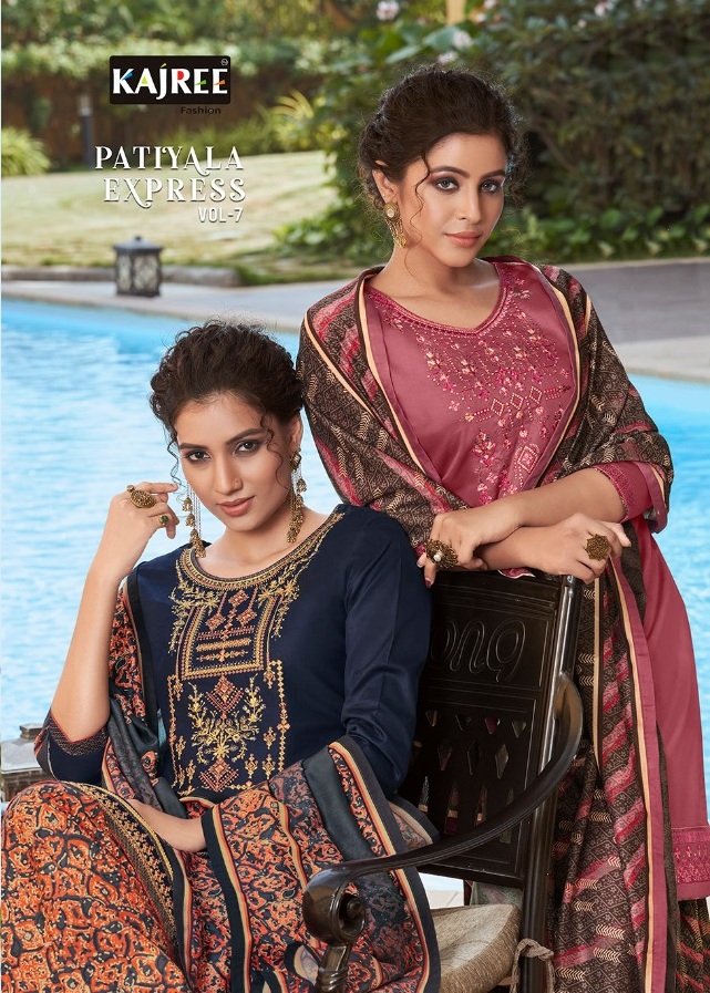 Kessi Fabrics Kajree Patiyala Express Vol 7 Jam Silk With Em...