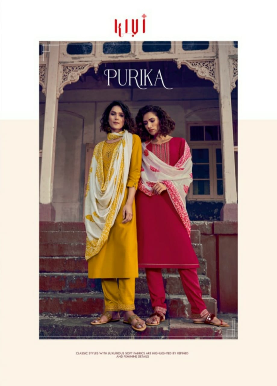 Kessi Fabrics Kajree Fashion Kivi Purika Lining Silk With Em...