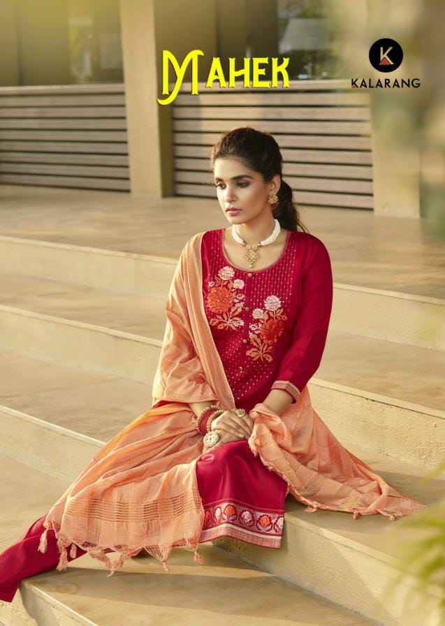 Kessi Fabrics Kalarang Mahek Pure Jam Silk Cotton With Embro...