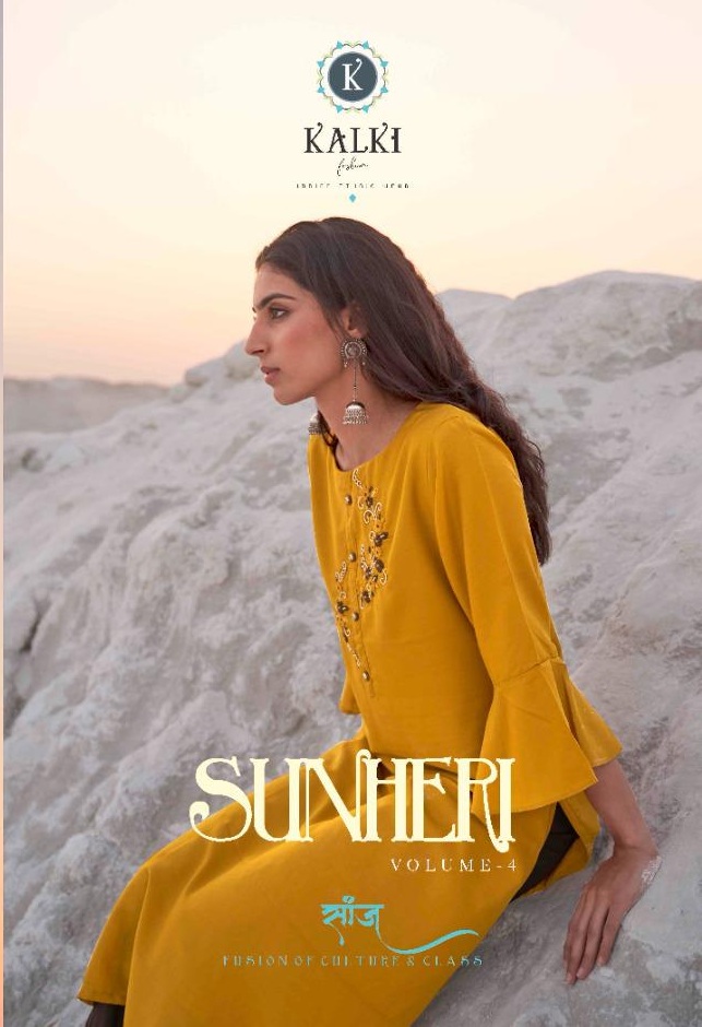Kalki Fashion Suhneri Vol 4 Pure Silk With Work Designer Rea...