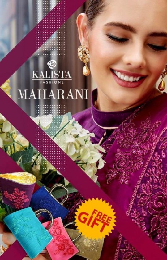Kalista Fashions Maharani Rangoli Silk With Embroidery Work ...