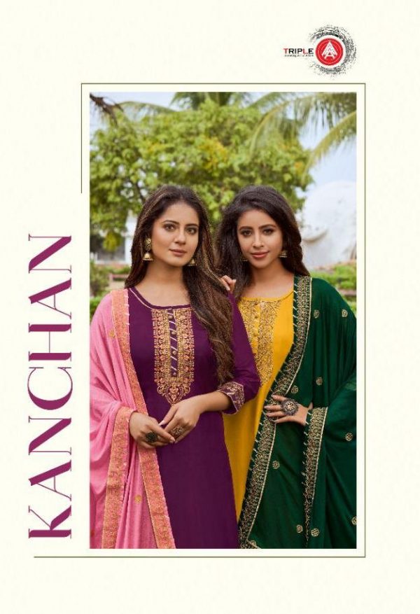 Kessi Fabrics Triple A Kanchan Pure Upada Silk With Embroide...