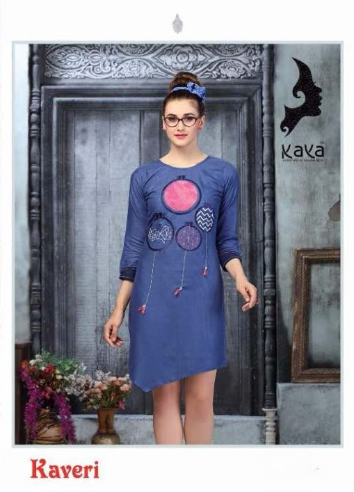 Kaya Kaveri Cotton With Work Readymade Kurtis At Wholesale R...