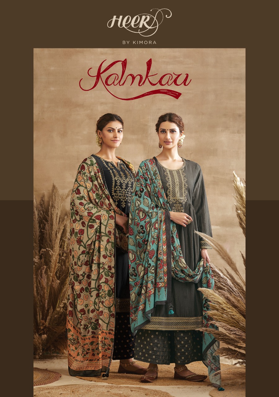 Kimora Fashion Heer Kalamkari Tusser Silk With Self Jacquard...