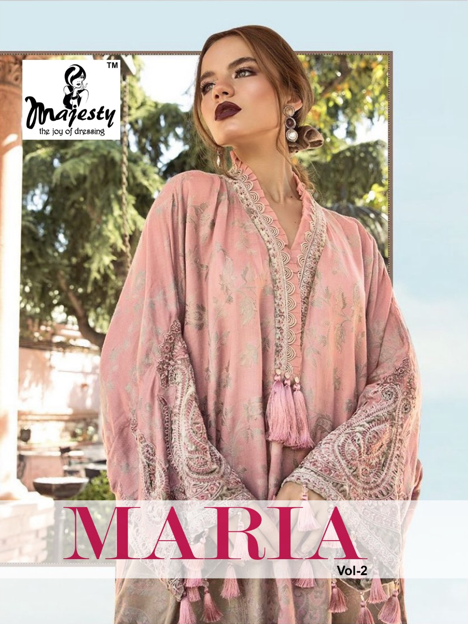 Majesty Maria Vol 2 Digital Printed Jam Silk With Patch Embr...