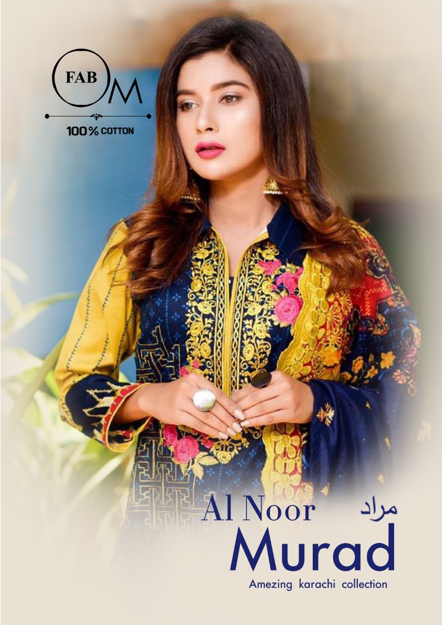 Mo Fab Al Noor Murad Printed Cotton Pakistani Dress Material...