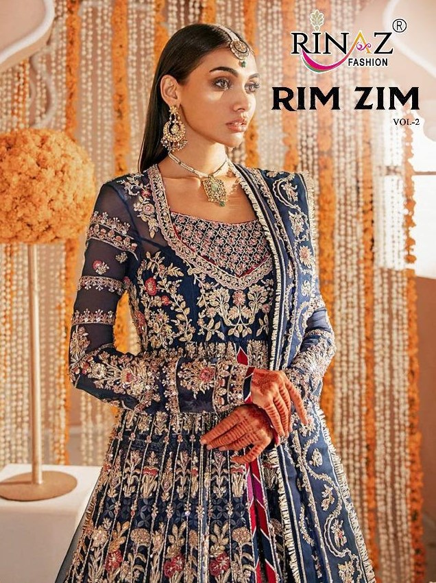 Rinaz Fashion Rim Zim Vol 2 Butterfly Net With Heavy Embroid...
