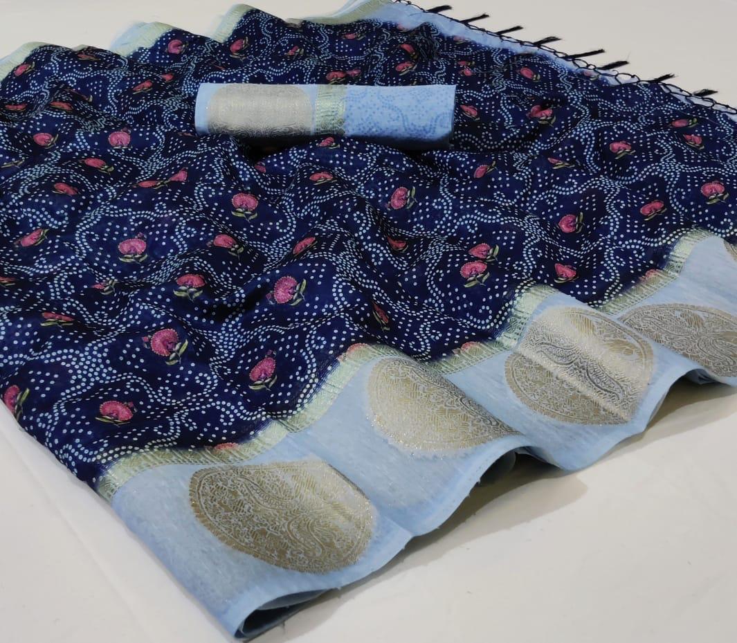 Somya Designer Digital Printed Cotton With Jacquard Weaving ...