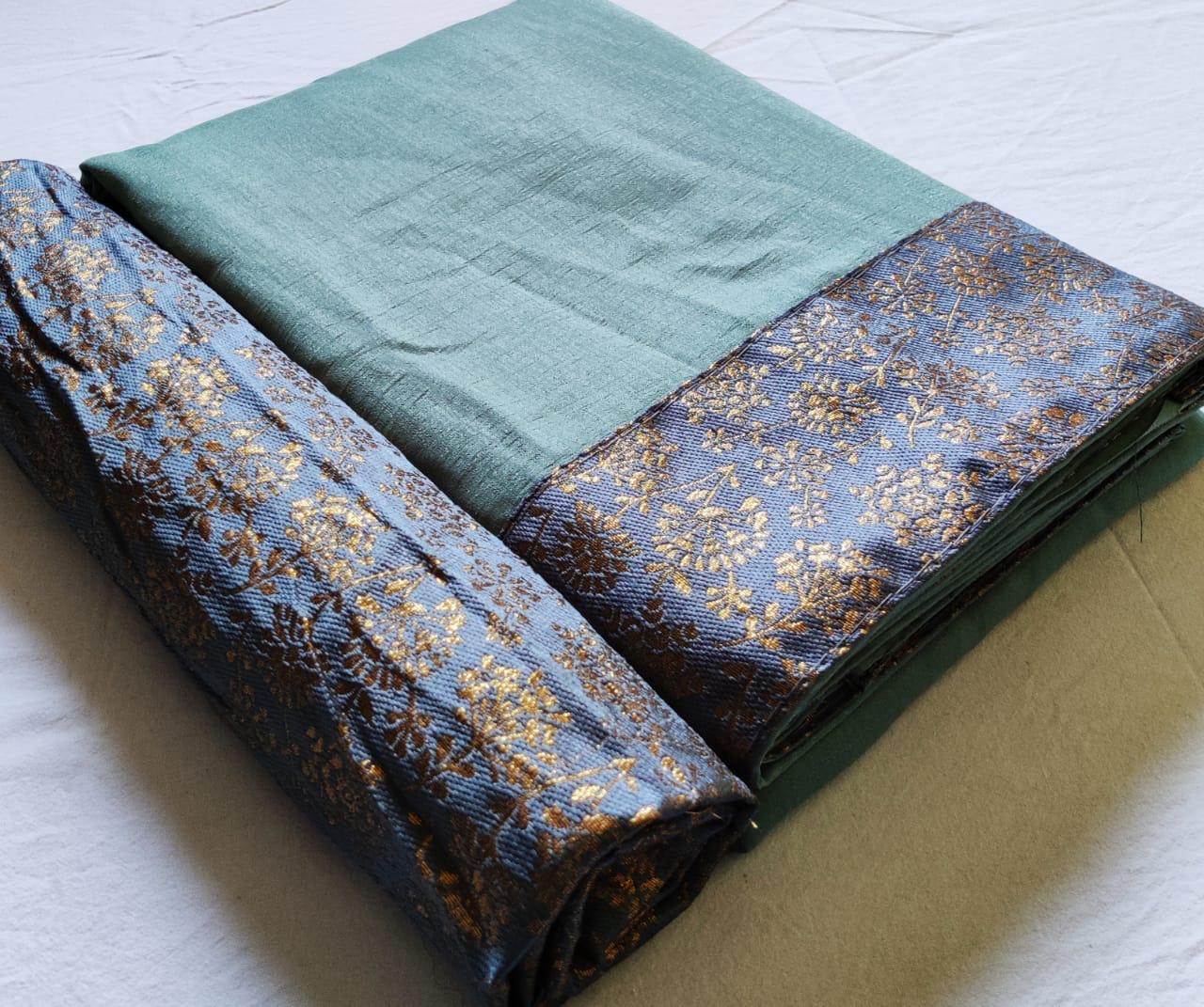 Latest Non Catalog Vichitra Silk With Weaving Jacquard Saree...
