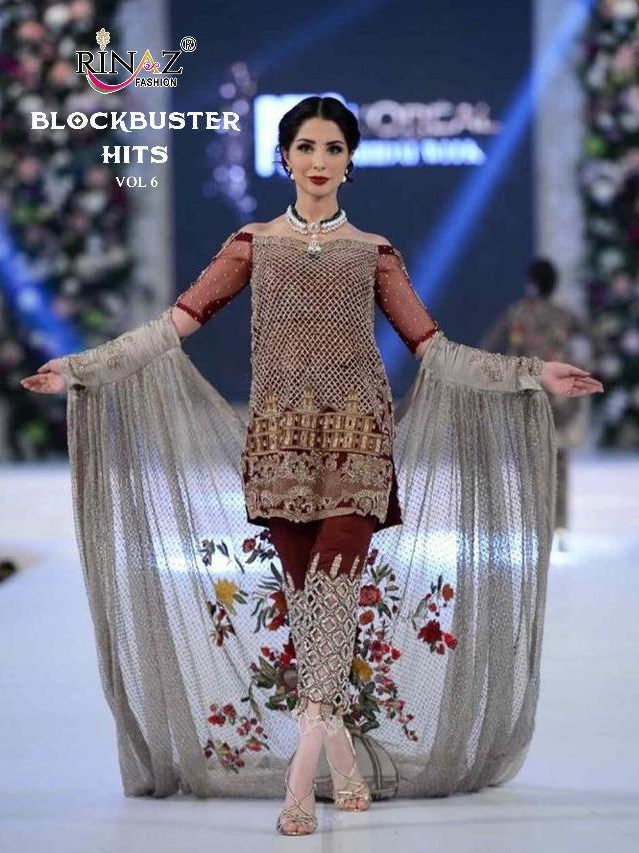 Rinaz Fashion Blockbuster Hits Vol 6 Faux Georgette With Hea...