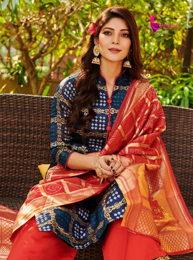 Prince Textiles Banarasi Vol 1 Jacquard Silk Dress Material ...