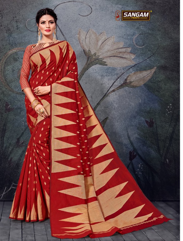 Sangam Prints Natraj Handloom Cotton Traditional Sarees Coll...