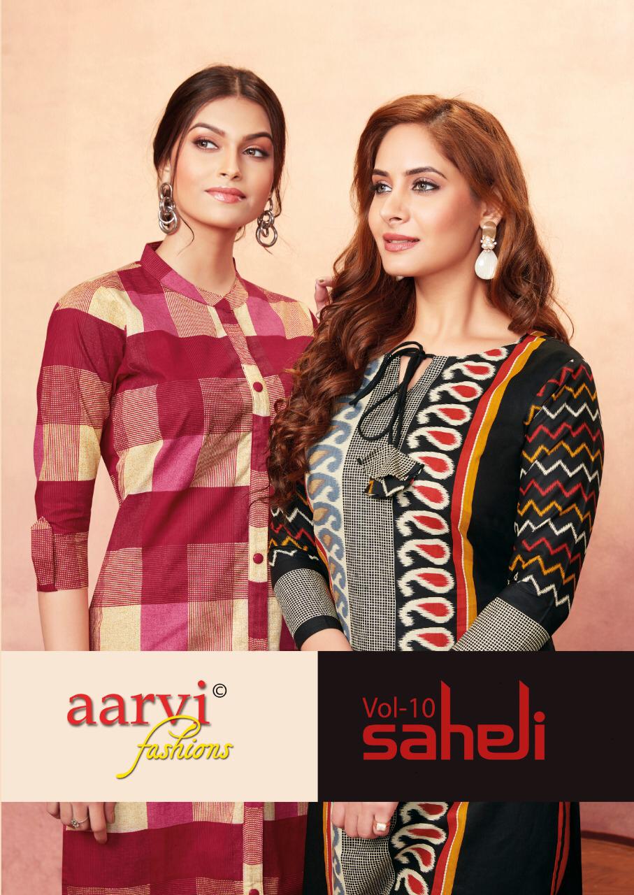 Aarvi Fashion Saheli Vol 10 Printed Cotton Readymade Kurtis ...