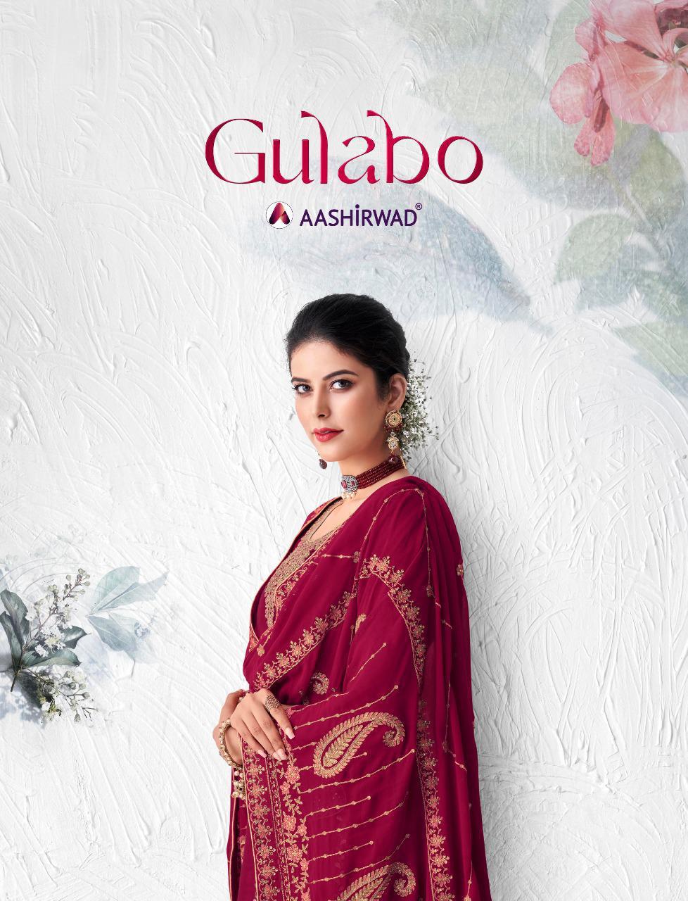 Aashirwad Creation Gulabo Designer Pure Dola Silk With Embro...