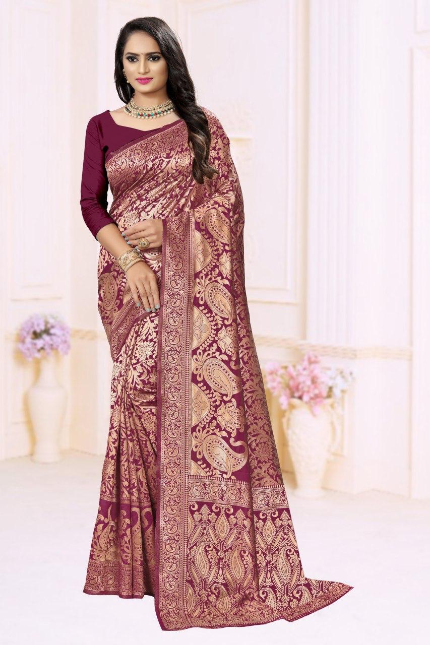 Af-2011 Banarasi Weaving Soft Silk Saree With Rich Heavy Bor...