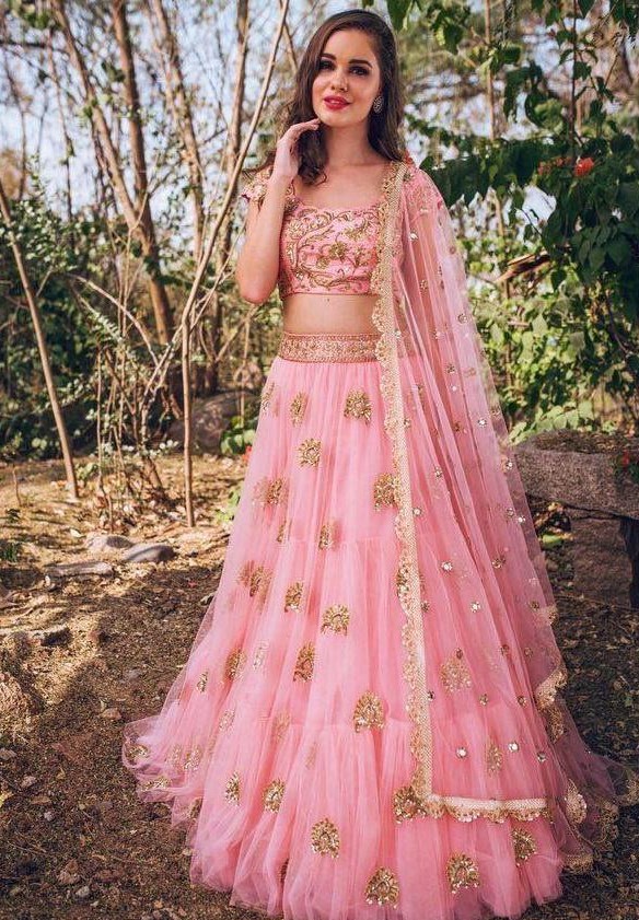 Af Av 72 Soft Net With Embroidery Work Lehenga Collection At...