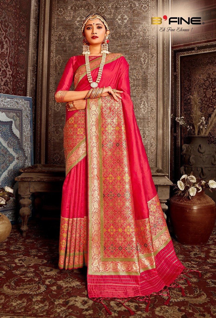 B Fine Sarees Meenakari Designer Traditional Soft Silk Saree...