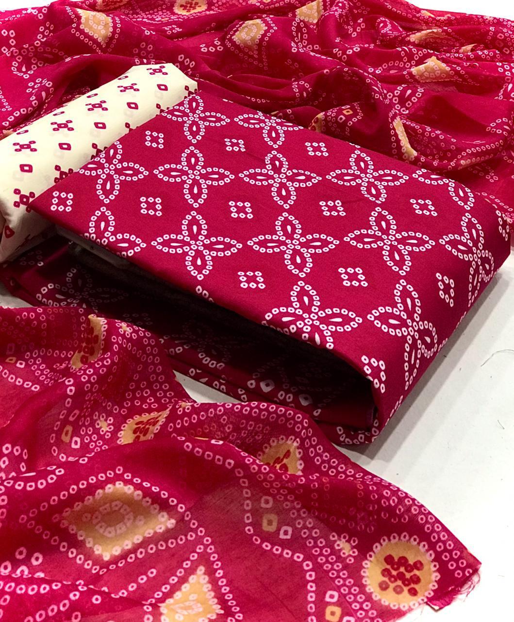 Bandhani Patiyala Vol 1 Cotton With Bandhani Print Dress Mat...