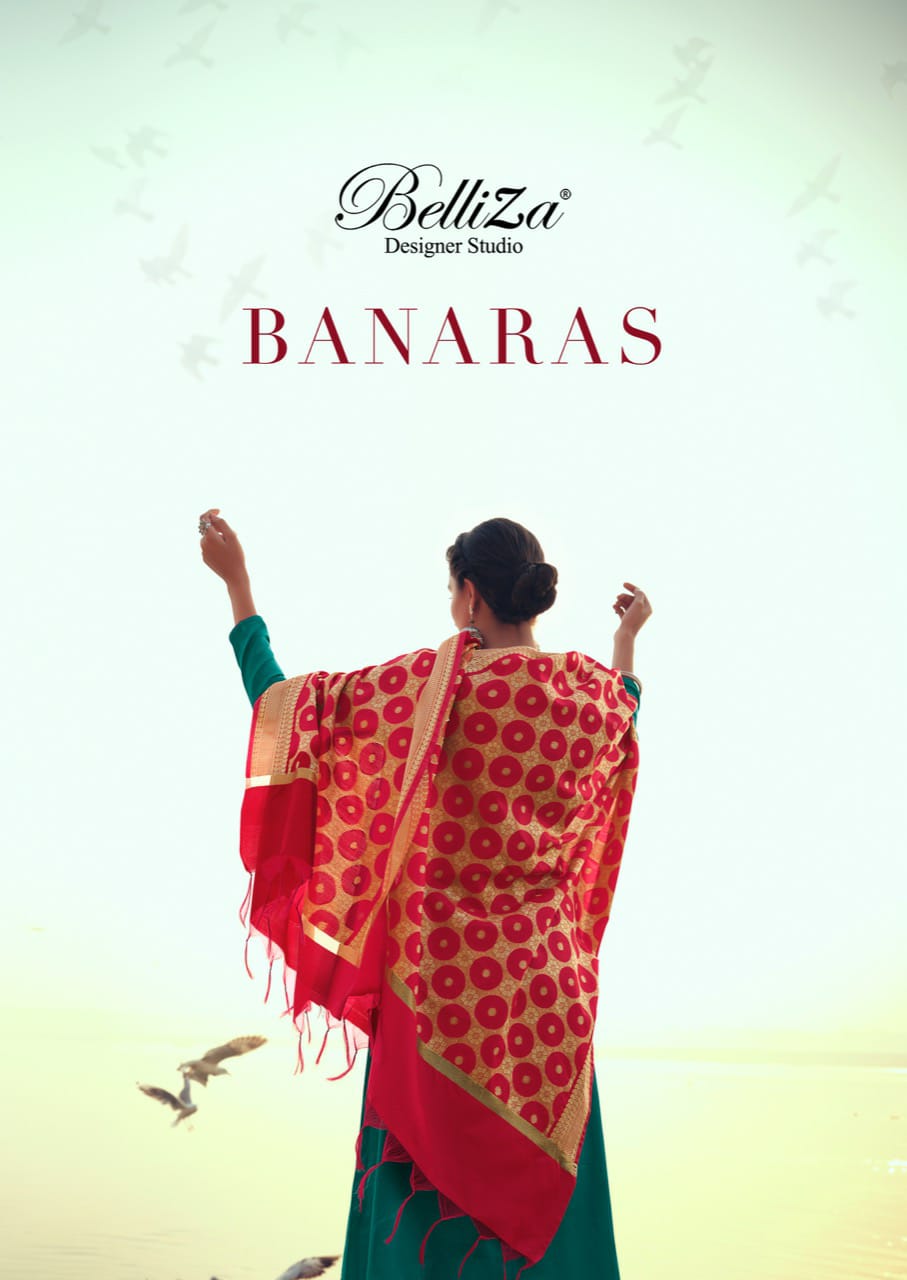 Belliza Designer Studio Banaras Pure Original Heavy Jam Cott...