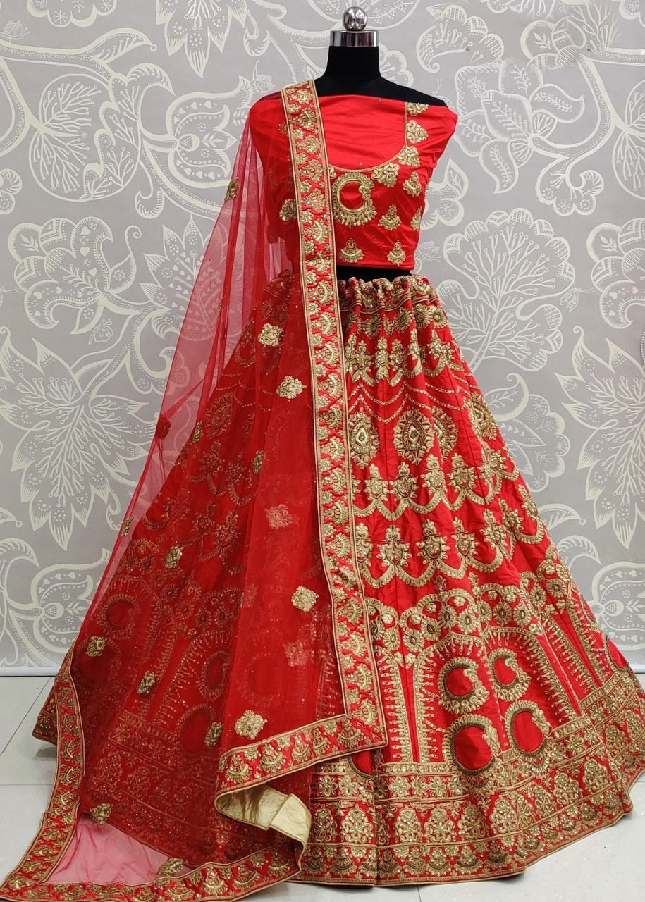 Latest Designer Satin Silk With Heavy Embroidery Work Bridal...
