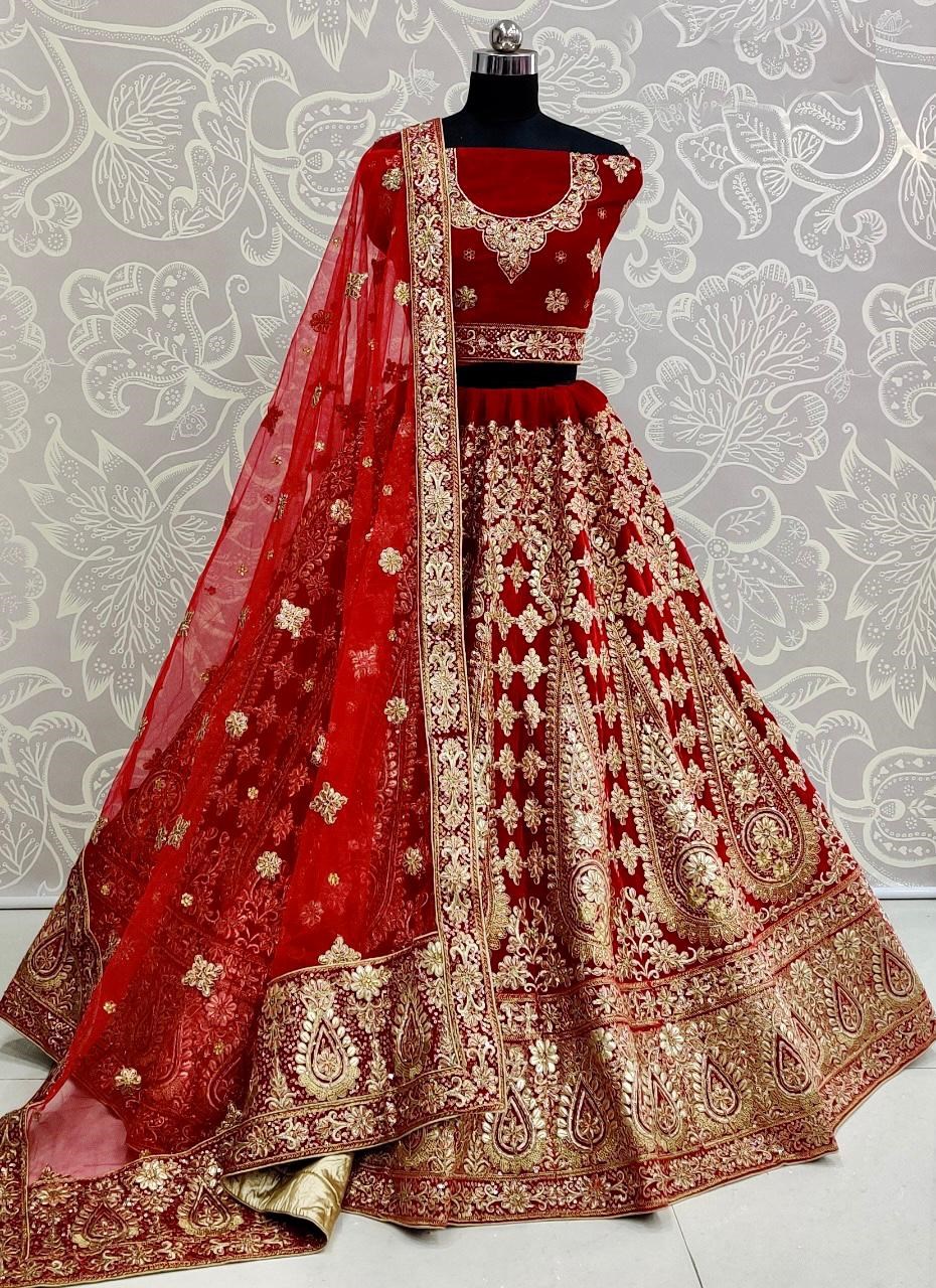 Bridal Special Velvet With Heavy Embroidery Gota Patti Work ...