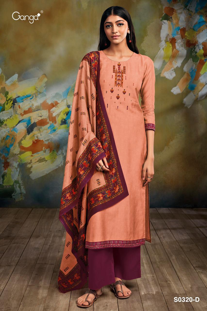 Ganga Ipsit Designer Pure Makhmali Chiffon Satin with Embroidery Handwork Dress  Material at Wholesale Rate