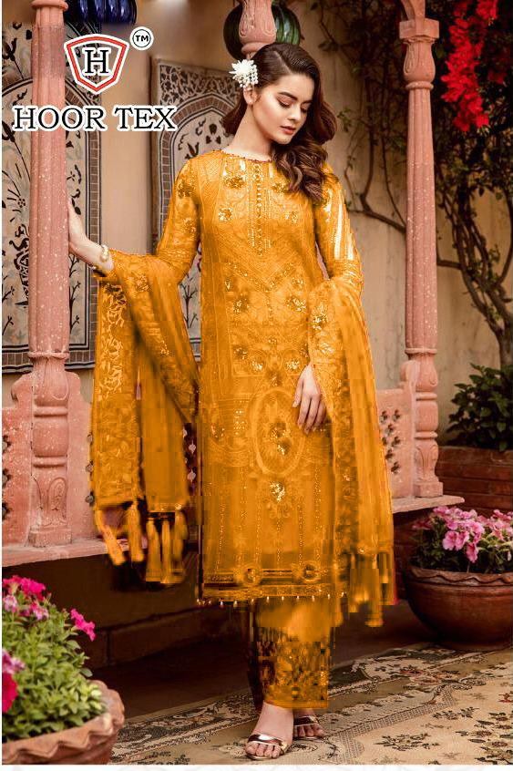 Hoor Tex 16017 Color Heavy Georgette Pakistani Dress Materia...