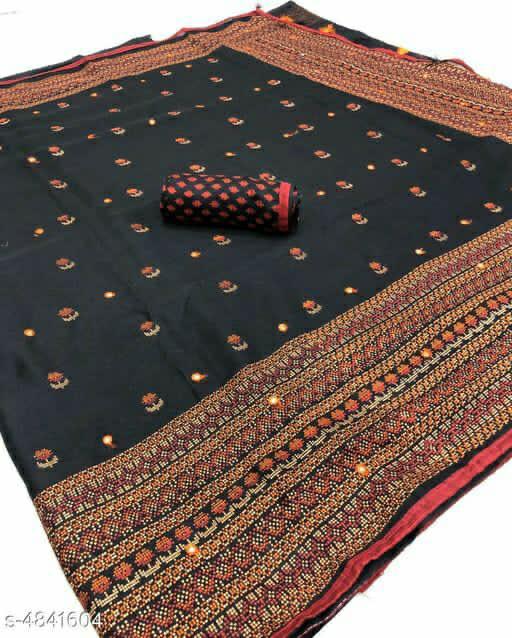 Latest Jute Silk With Mirror Work Sarees At Wholesale Rate