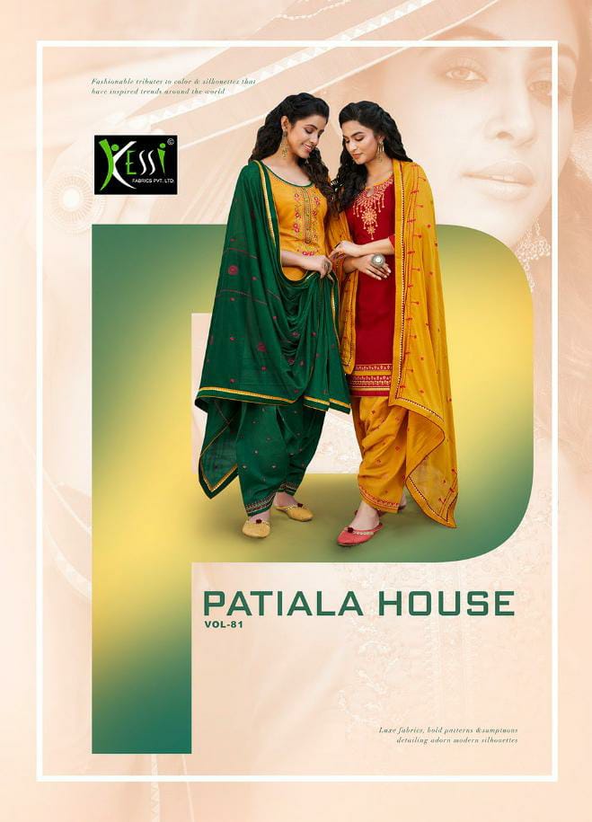Kessi Fabrics Patiala House Vol 81 Cotton Satin With Work Dr...