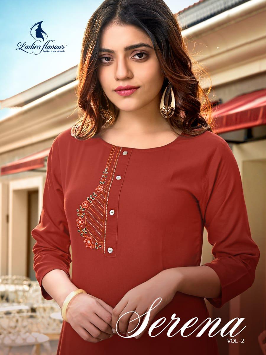Ladies Flavours Serena Vol 2 Rayon With Embroidery Work Read...
