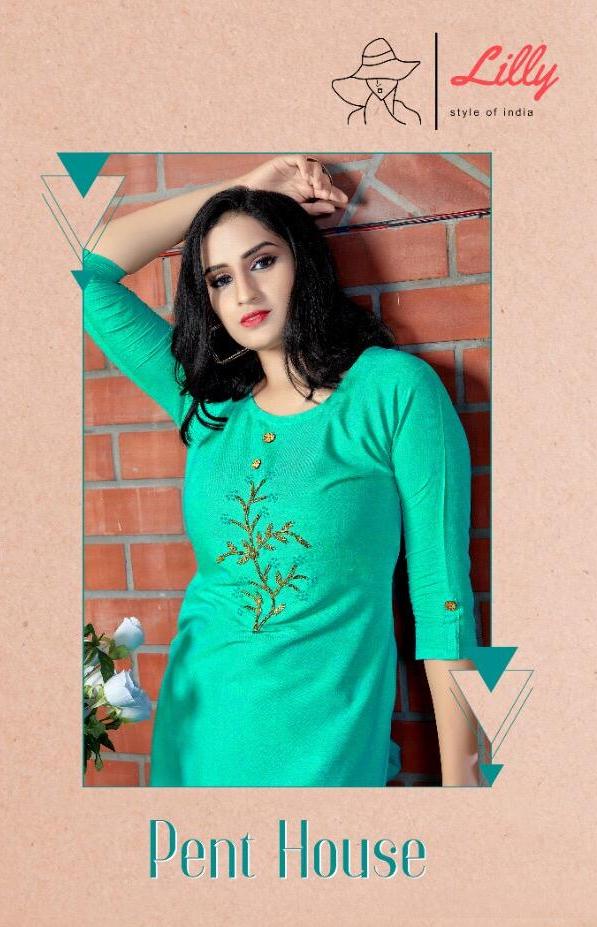 Lily Style Of India Pent House Rayon With Work Kurti With Pa...