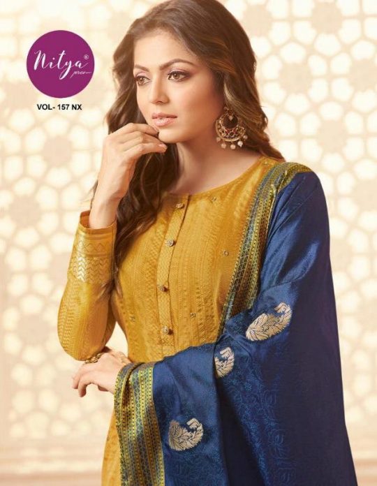 Lt Fabrics Nitya Vol 157 Nx Banarasi Dola Jacquard Dress Mat...