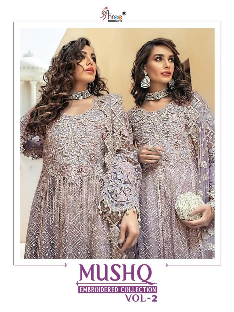 Shree Fabs Mushq Embroidered Collection Vol 2 Butterfly Net ...