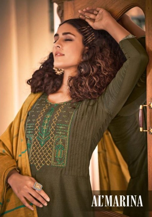 Nishant Fashion Almarina Silk With Embroidery Work Dress Mat...