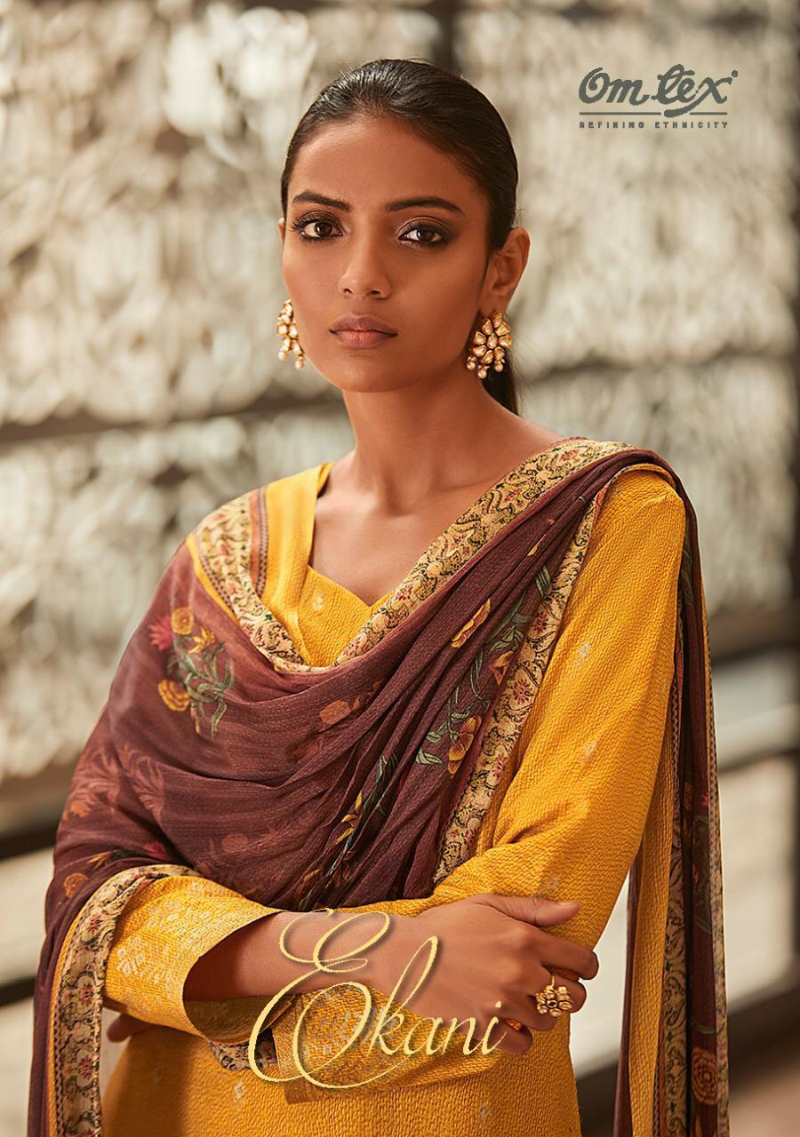 Omtex Ekani Digital Printed Banarasi Jacquard Dress Material...