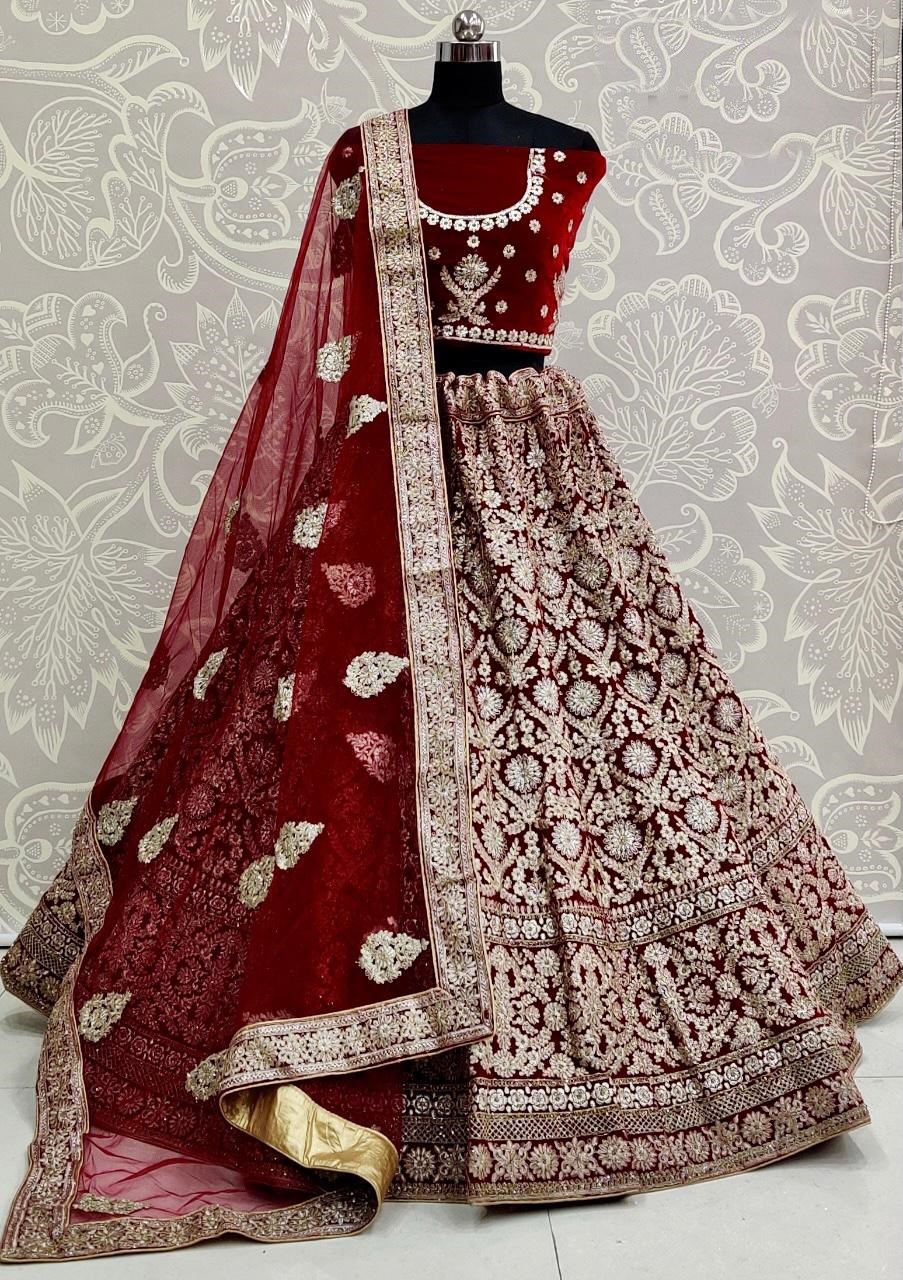 Wedding Special Designer Pure Velvet With Heavy Embroidery W...