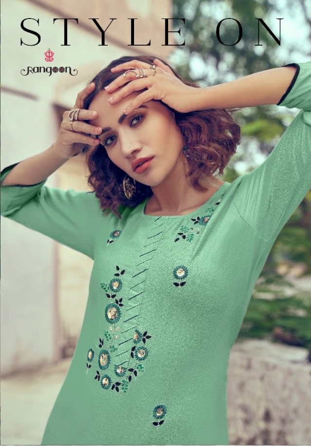Kessi Fabrics Rangoon Style On Viscose Moss Long Readymade K...