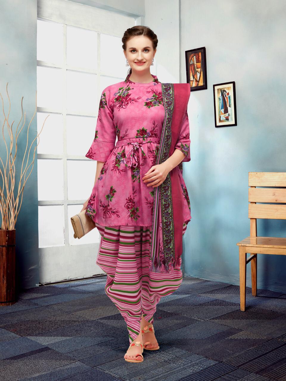 Latest Rayon Cotton Printed Readymade Punjabi Patiyala Suits...