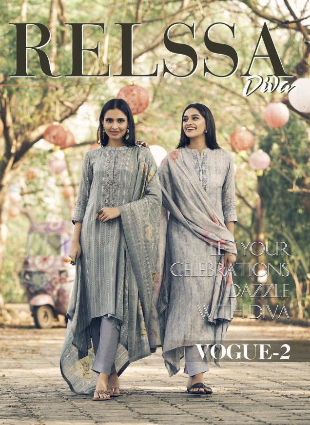 Relssa Fabrics Vogue Vol 2 Digital Printed Pure Muslin Silk ...